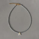 Bohemian Colorful Crystal Bead Necklace Fashion Custom Letter Necklace Personalized Jewelry For Friends 2020 New bijoux femme