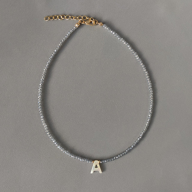 Bohemian Colorful Crystal Bead Necklace Fashion Custom Letter Necklace Personalized Jewelry For Friends 2020 New bijoux femme