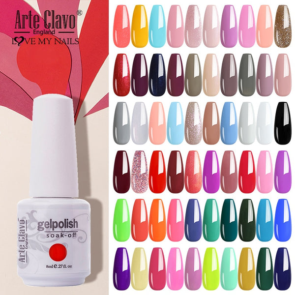 Arte Clavo Gel Polish Semi Permanent Gel Varnish For Nails Manicure Classic Color Gel Nail Polish Primer Nail Art Hybrid Gellak