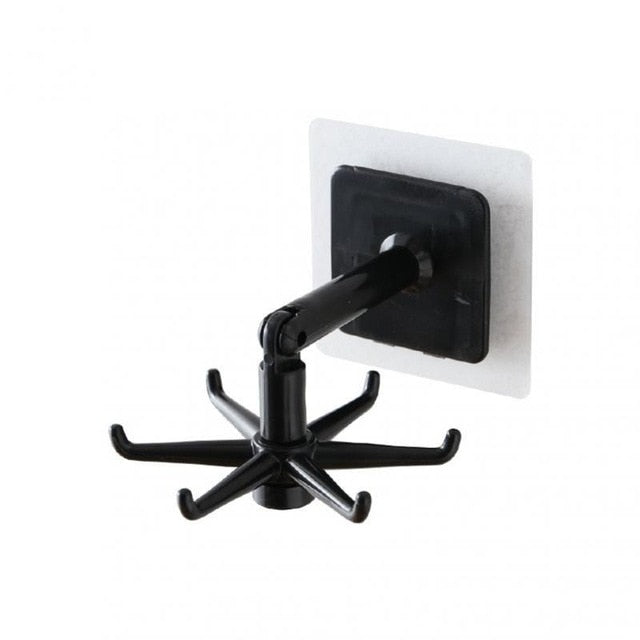 1PC Rotating Hook Bathroom Hook Holder Kitchen Storage Rack Under Shelf Rotate Towel Hook Kitchenware Cabinet Storage Organizer