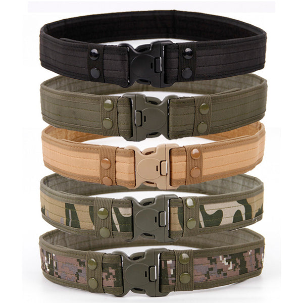 2021 New Army Style Combat Belts Quick Release Tactical Belt Fashion Men Canvas Waistband Outdoor Hunting Camouflage Waist Strap
