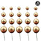 20pcs Golden Ball Cake Topper Happy Birthday Party Baby Shower Cake Decor DIY Cupcake Flag Wedding Christmas Ball Decor Supplies