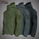 Military Shark Skin Soft Shell Jackets Men Tactical Windproof Waterproof jacket men Army Combat Jackets Mens Hooded Bomber Coats