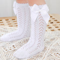 Summer Baby Girls Socks Toddlers Bow Long Sock Kids Knee High Soft Cotton Mesh Spanish Style Children 0-5 Years Breathable Socks
