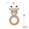 1pc Wooden Crochet Bunny Rattle Toy BPA Free Wood Ring Baby Teether Rodent Baby Gym Mobile Rattles Newborn Educational Toys