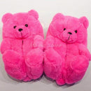 Teddy Bear women christmas plush slippers Cartoon Cute Bear House Slipper Furry Faux Fur Slides Woman Furry Flip Flop Shoes