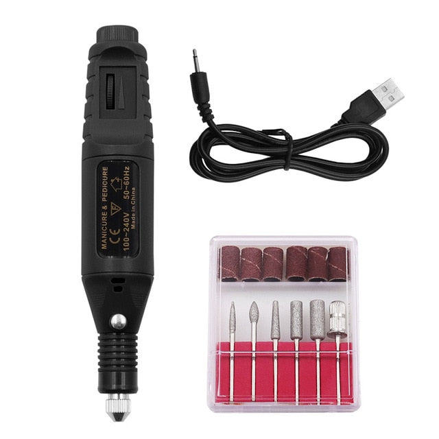 USB Electric Nail Drill Machine Nail Art Polish Grinding Manicure Tool Dead skin Remover Pedicure Nail Machine