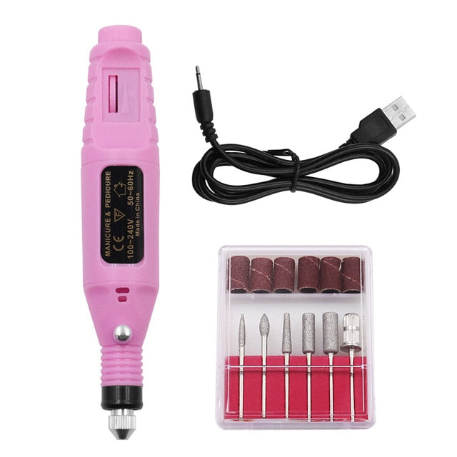 USB Electric Nail Drill Machine Nail Art Polish Grinding Manicure Tool Dead skin Remover Pedicure Nail Machine
