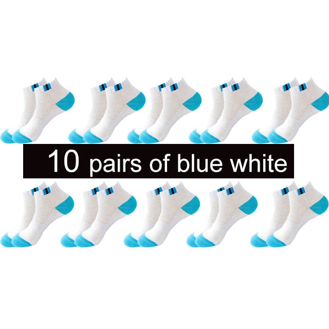 10 Pairs New Spring Summer Cotton Socks Boat Mesh Breathable Men's Short Ankle Socks High Quality Casual Sports Male Sokken Gift