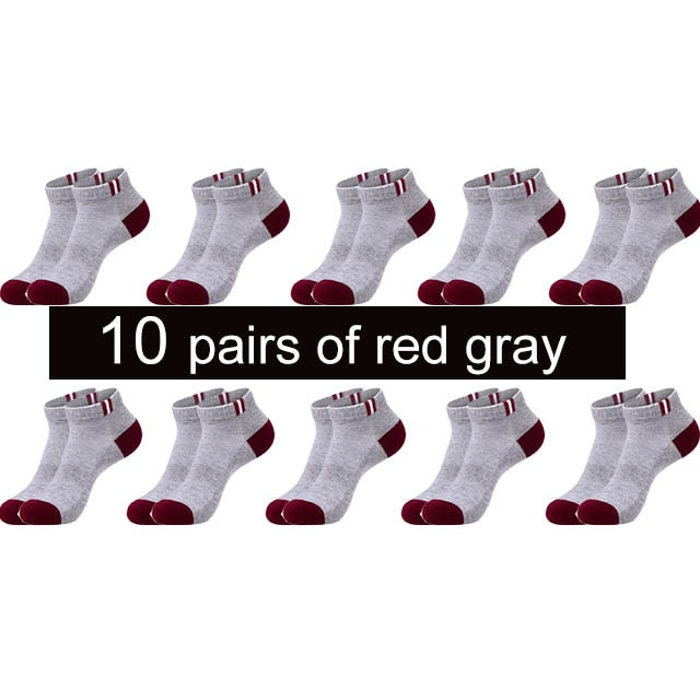 10 Pairs New Spring Summer Cotton Socks Boat Mesh Breathable Men's Short Ankle Socks High Quality Casual Sports Male Sokken Gift