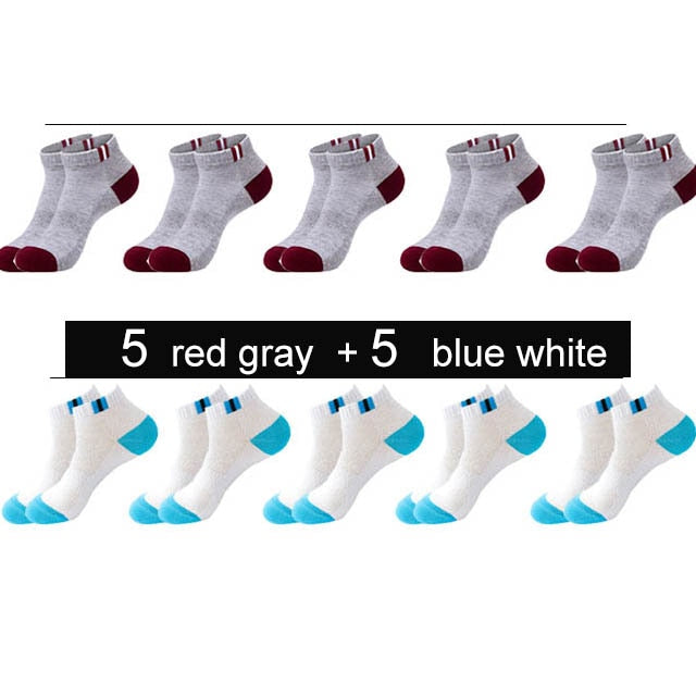 10 Pairs New Spring Summer Cotton Socks Boat Mesh Breathable Men's Short Ankle Socks High Quality Casual Sports Male Sokken Gift