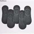 5 Pairs Summer Thin Invisible Cotton Men's Socks Silicone Non-Slip Sock For Men Breathable Pure Color Socks Fashion Boat Socks