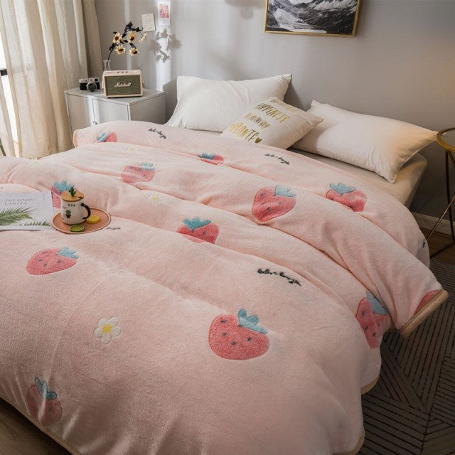 Cartoon Blankets Mantas Cama Decke Deken Koc for Nap Beds Sofa Para Bebe Coperta Divano Throw Flannel Fluffy All Season Winter