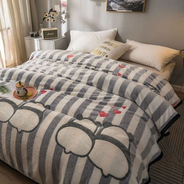 Cartoon Blankets Mantas Cama Decke Deken Koc for Nap Beds Sofa Para Bebe Coperta Divano Throw Flannel Fluffy All Season Winter