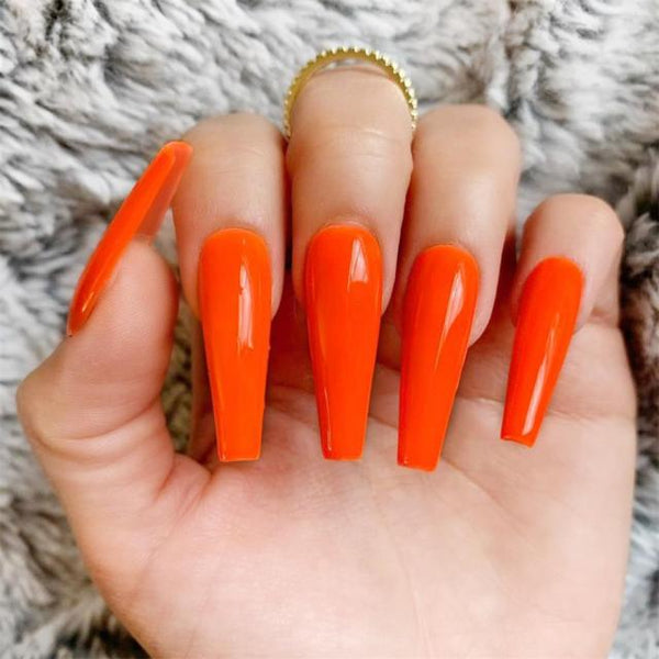 24pcs Professional Fake Nails Long Ballerina Half French Acrylic Nail Tips Press On Nails Full Cover Manicure Beauty Tools