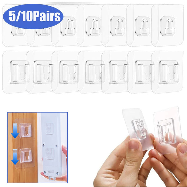 Self Adhesive Wall Hooks Double-sided Wall Holder Transparent Hooks Suction Cup Wall Storage Hook For Bathroom Kitchen Wall Hook