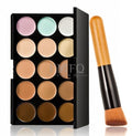 15 color Concealer Contouring Cream Based makeup cosmetic set brush Sponge Puff