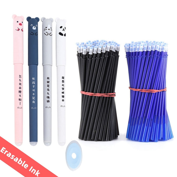 25pcs/set Erasable Gel Pen Refills Rod 0.5mm Washable Handle Magic Erasable Pen for School Pen Writing Tools Kawaii Stationery