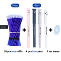 25pcs/set Erasable Gel Pen Refills Rod 0.5mm Washable Handle Magic Erasable Pen for School Pen Writing Tools Kawaii Stationery