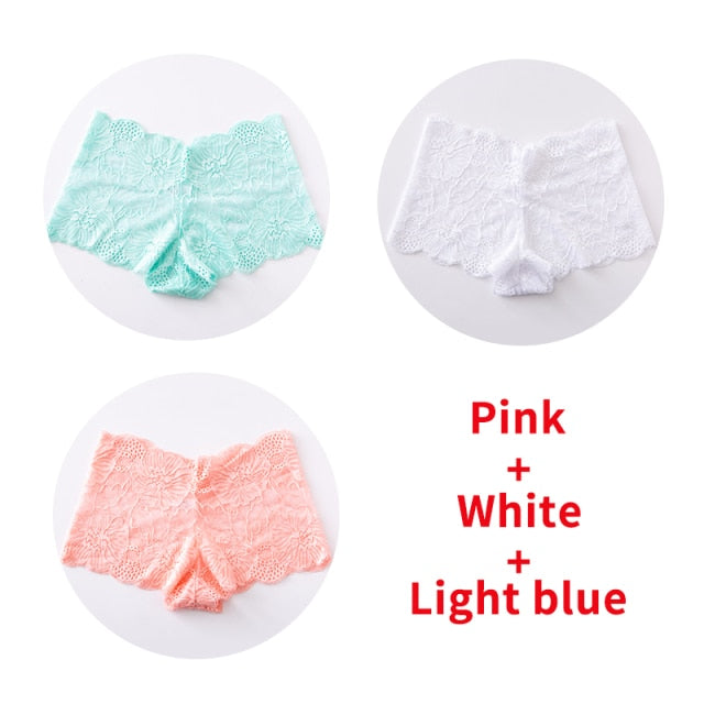 3Pcs Sexy Lace Panties Underwear Woman Comfortable Lingerie Female Intimates Transparent Panty Nylon Women's Underpants