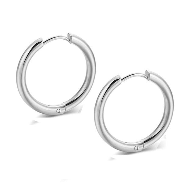 1 Pair Stainless Steel Small Chunky Hoop Earrings for Women Gold Black Circle Ear Ring Earrings Helix Hoop Piercing
