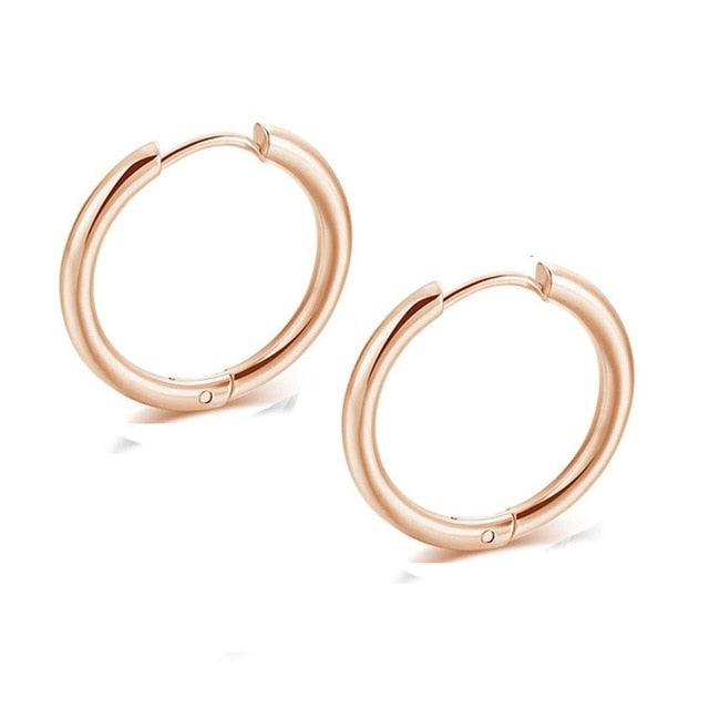 1 Pair Stainless Steel Small Chunky Hoop Earrings for Women Gold Black Circle Ear Ring Earrings Helix Hoop Piercing