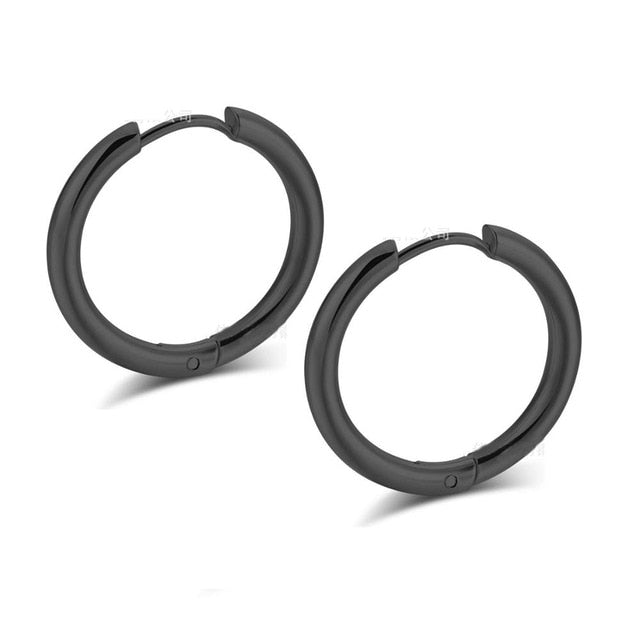 1 Pair Stainless Steel Small Chunky Hoop Earrings for Women Gold Black Circle Ear Ring Earrings Helix Hoop Piercing