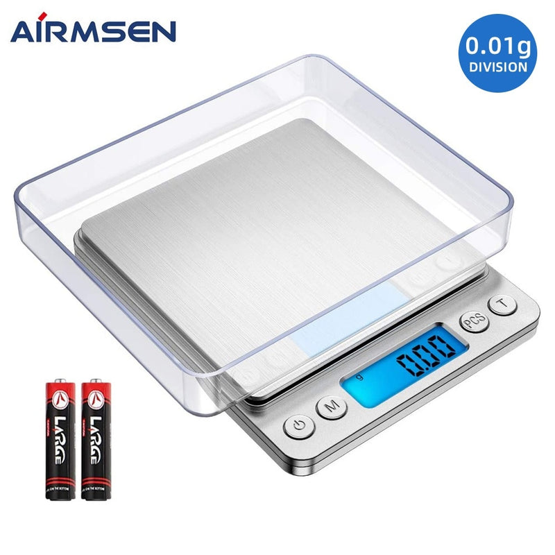 AIRMSEN Kitchen Scale Precise Digital Electronic Scale Pocket Food Jewelry Diet Gram Cooking Scale LCD Display 0.1/0.01g