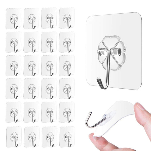 24Pcs Strong Transparent Suction Cup Sucker Wall Hooks Hanger Kitchen Bathroom wall-mounted Design Hanger seamless adhesive hook