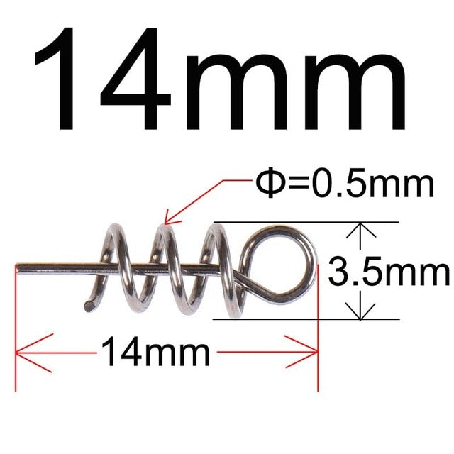 Stainless Steel Spring Lock Pin Fishing pin Screw Crank Hook Spring Twist Lock Fishing Connector Swivel Snap Soft Lure Tackle