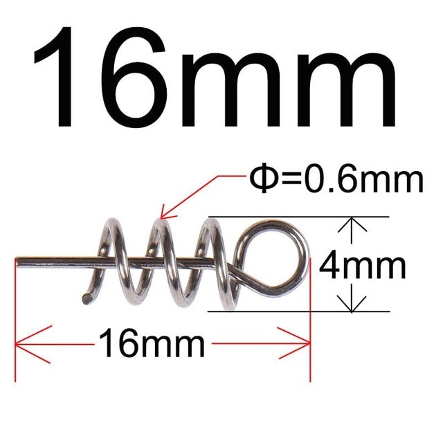 Stainless Steel Spring Lock Pin Fishing pin Screw Crank Hook Spring Twist Lock Fishing Connector Swivel Snap Soft Lure Tackle