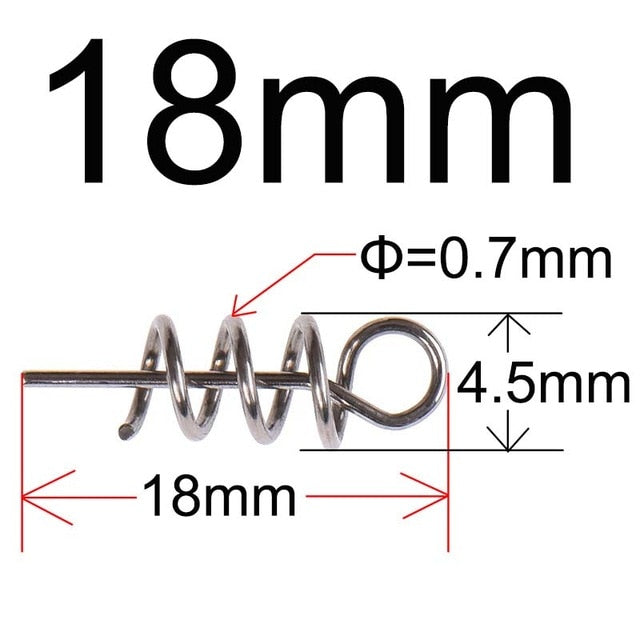 Stainless Steel Spring Lock Pin Fishing pin Screw Crank Hook Spring Twist Lock Fishing Connector Swivel Snap Soft Lure Tackle