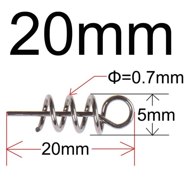 Stainless Steel Spring Lock Pin Fishing pin Screw Crank Hook Spring Twist Lock Fishing Connector Swivel Snap Soft Lure Tackle