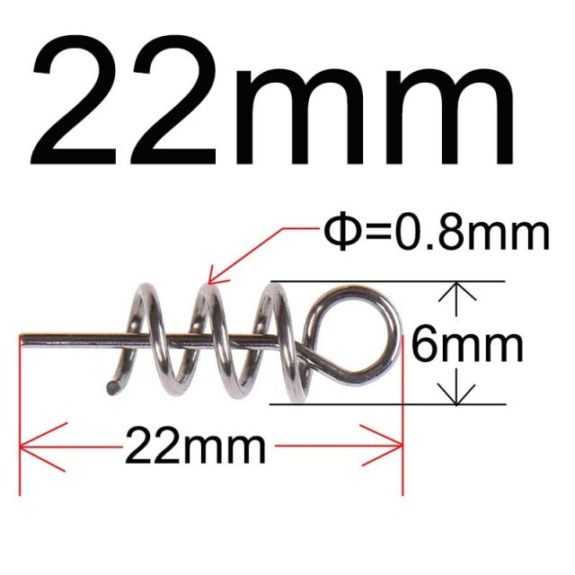 Stainless Steel Spring Lock Pin Fishing pin Screw Crank Hook Spring Twist Lock Fishing Connector Swivel Snap Soft Lure Tackle