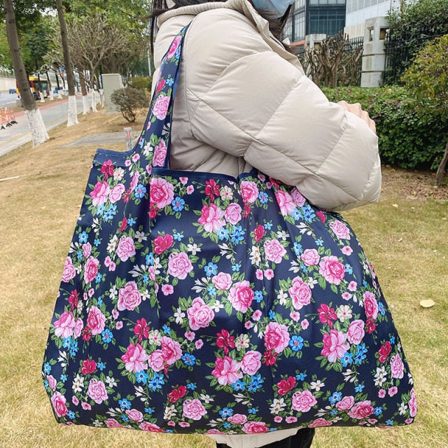 Heavy Bulk Foldable Shopping Bags Reusable Women's Handbags Shoulder Bags Grocery Bags Large 50 Pound Storage Bags