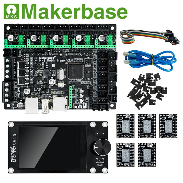Makerbase MKS Robin Nano V3 32Bit 168Mhz F407 Control Board 3D Printer parts TFT screen USB print VS Nano V2