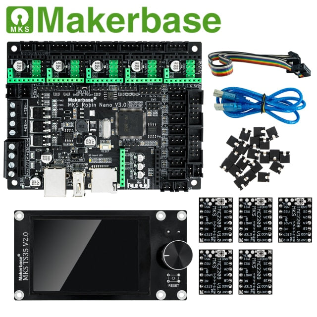 Makerbase MKS Robin Nano V3 32Bit 168Mhz F407 Control Board 3D Printer parts TFT screen USB print VS Nano V2