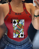 Tank Tops Women U Neck Letter Print Lips Vest Summer Ladies Harajuku Shirts Slim Fit Polyester Sleeveless Top Tshirts