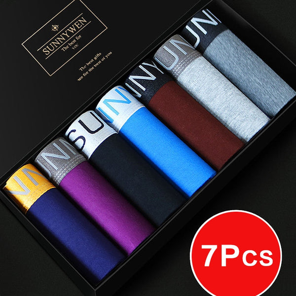 7pcs/Lot Men's Underwear Cotton Men's Panties Breathable Men's Boxer's Solid Underwear Comfortable Shorts Underwear