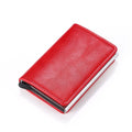 ZOVYVOL  Business ID Credit Card Holder Men and Women Metal RFID Vintage Aluminium Box PU Leather Card Wallet Note Carbon