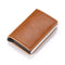 ZOVYVOL  Business ID Credit Card Holder Men and Women Metal RFID Vintage Aluminium Box PU Leather Card Wallet Note Carbon