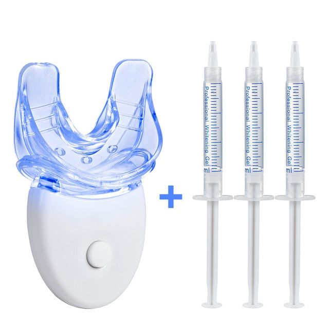 Dental Bleaching Teeth Whitening Kit with Teeth Whitening LED Accelerator Light Peroxide Gel Pen Tooth Whitener Dental Tools