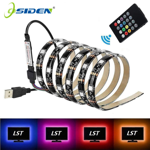 LED Strip 5050 RGB Not waterproof 30LED TV Background Lighting USB DC5V 1M 2M 3M 5M DIY Flexible LED Light.Music mini controller