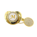 Baby Pacifier Rhinestone Pacifier Clips Chain 26 Letters Silicone Infant Nipple Baby Shower Gifts BPA Free Baby Soother