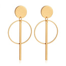 Golden Big hoop Earrings Korean Geometry Metal Gold Earrings For women Female Retro Drop Earrings 2021 Trend Fashion Jewelry