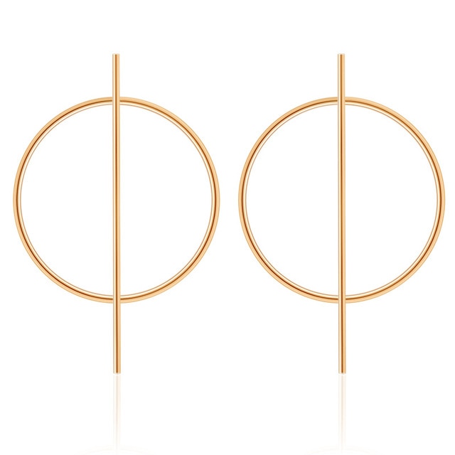 Golden Big hoop Earrings Korean Geometry Metal Gold Earrings For women Female Retro Drop Earrings 2021 Trend Fashion Jewelry