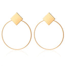 Golden Big hoop Earrings Korean Geometry Metal Gold Earrings For women Female Retro Drop Earrings 2021 Trend Fashion Jewelry