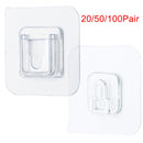 20/50/100Pairs Double Sided Adhesive Wall Hooks Wall Hanger Transparent Suction Cup Sucker Hook Waterproof Reusable Dropshipping