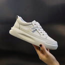 Big Size Women Sneakers Autumn Leather Light White Sneaker Female Platform Vulcanized Shoes Spring Casual Breathable Sports Shoe