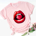 ZOGANKIN Cool Streetwear Female Black T-shirt Rainbow Lip and Butterfly Print Harajuku  Women Summer Cotton T Shirt Femme Tops